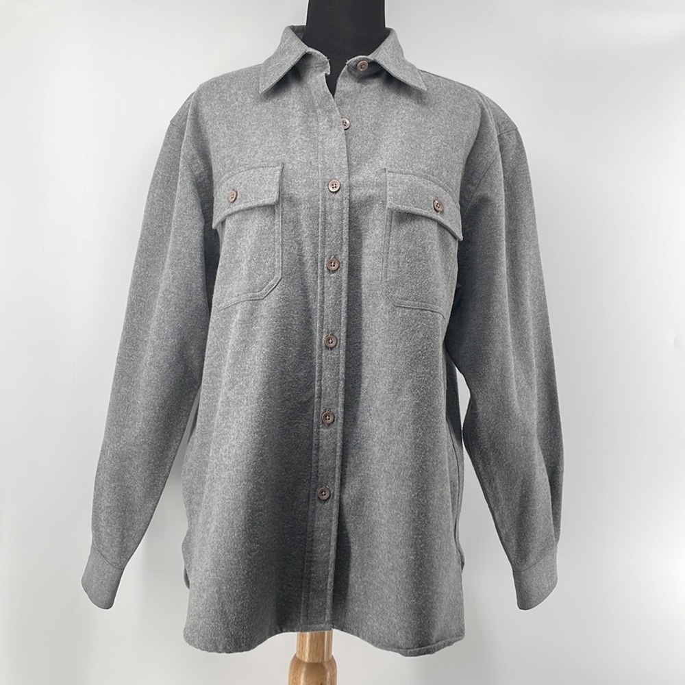 Women's Gray Button-Front Shacket Jacket - Picture 6 of 10